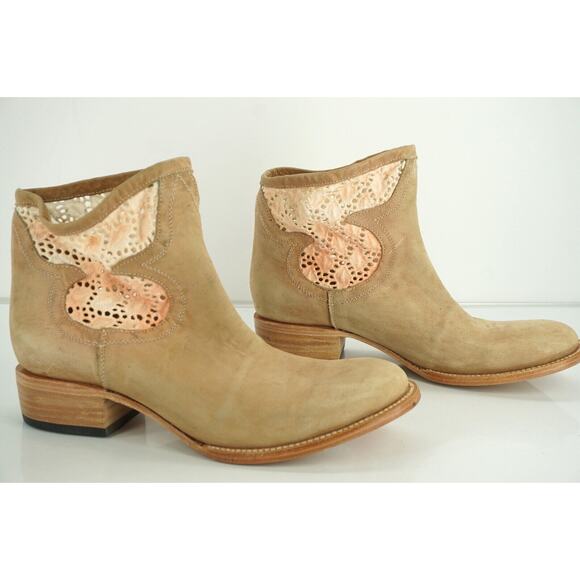 Freebird by Steven 'Cabcro' Lace Canvas Suede Ankle Cowboy Boot Size 10 New $300 - Picture 7 of 12